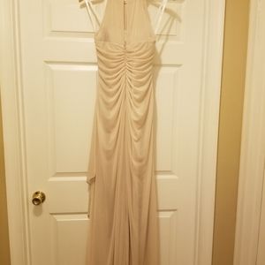 Long Champagne Colored Gown Sz 8